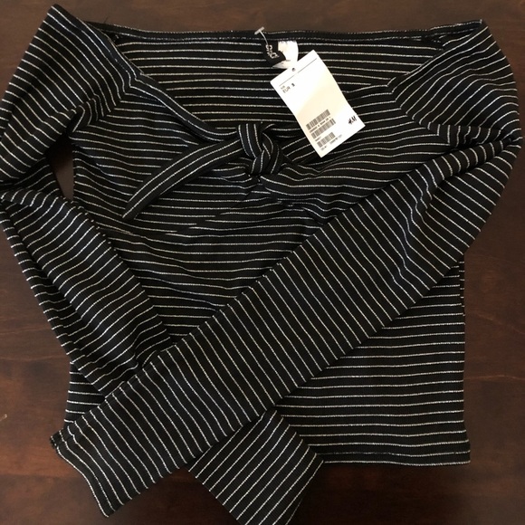 H&M Other - H&M fun & glittery off the shoulder knit top!